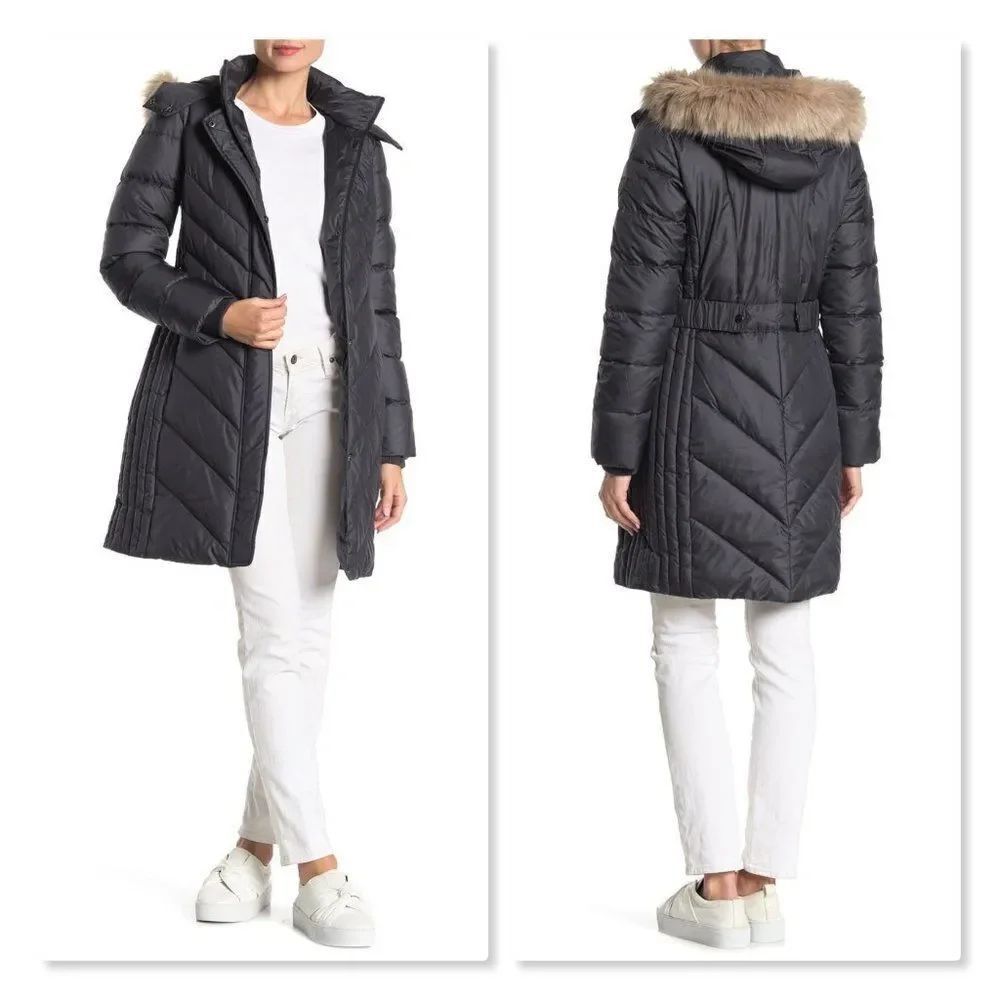 NEW Larry Levine Puffer Jacket in Pewter sz Med